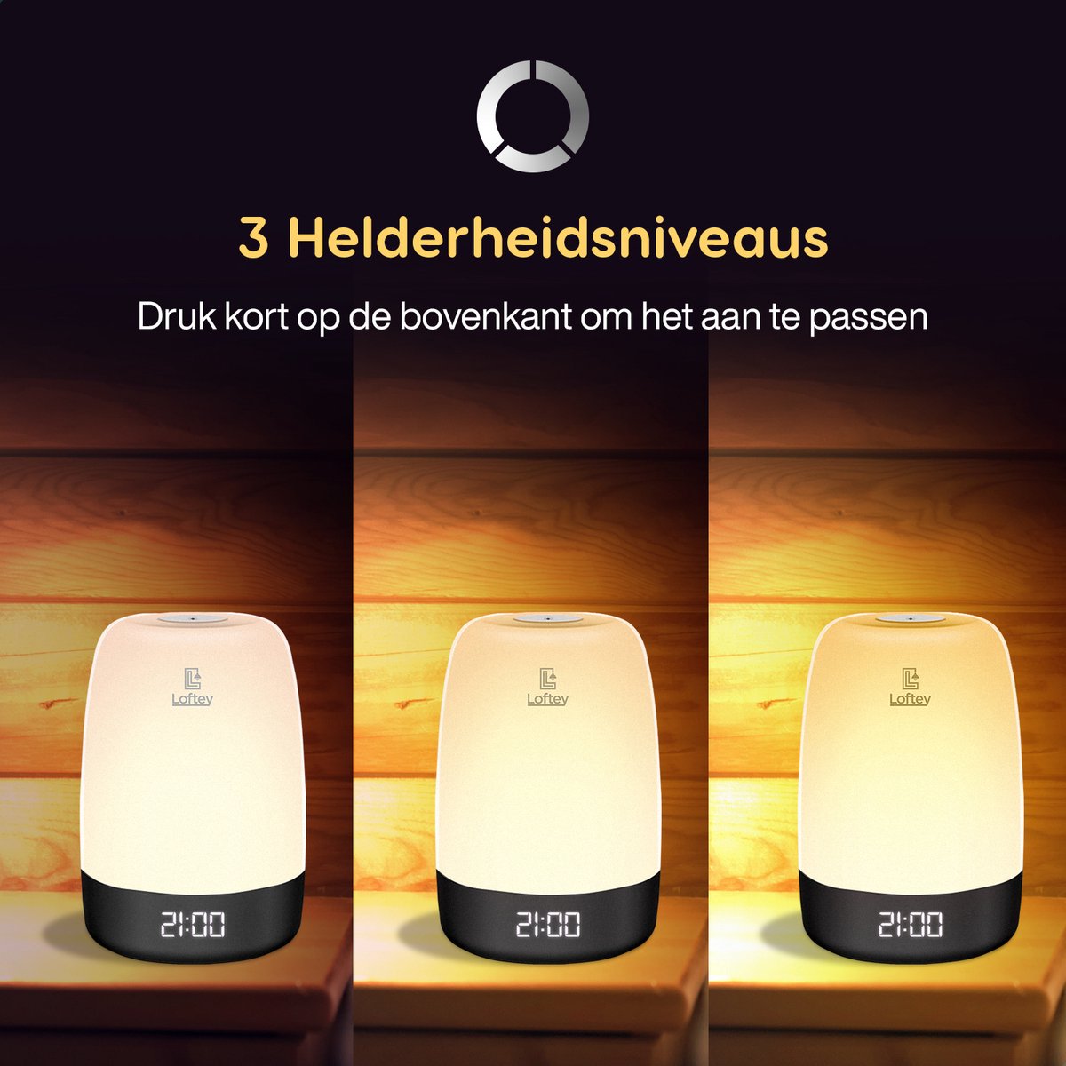 Loftey Wake Up Light digitale wekker wit