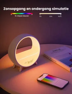 LotaHome Wake Up Light Smart LED Wekker Bluetooth Wifi Draadloos Laden