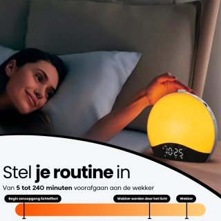 NAWM Premium Wake Up Light Digitale Wekker Bluetooth