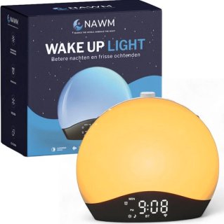 NAWM Premium Wake Up Light Digitale Wekker Bluetooth