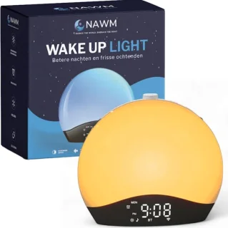 NAWM Premium Wake Up Light Digitale Wekker Bluetooth