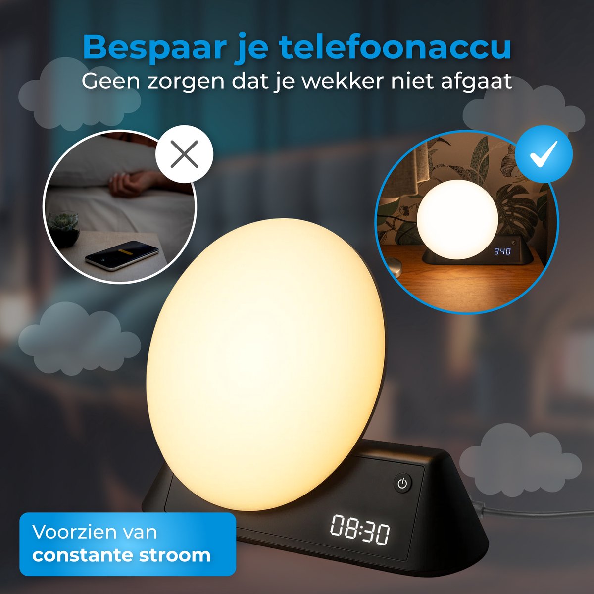 Wat vinden we goed aan de Nuvance Wake Up Light digitale wekker en nachtlamp