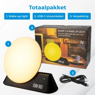 Nuvance Wake Up Light digitale wekker en nachtlamp