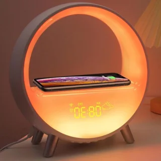 Slimme wekker met nachtlamp, wit
