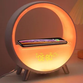 Slimme wekker met nachtlampje en speaker - wit