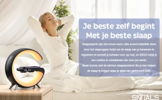 SNTIALS Wake Up Light Zwart - Lichtwekker met Draadloze Oplader en Bluetooth Speaker