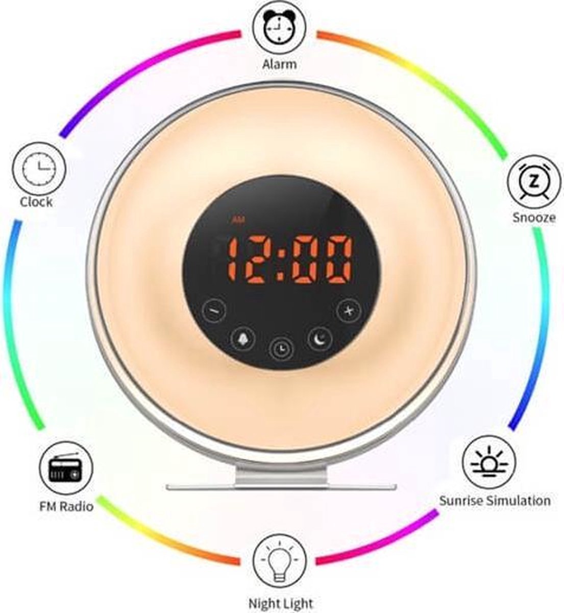 Wat vinden we goed aan de Sunrise Wake-Up Light RGB Lichtwekker Wit/RVS