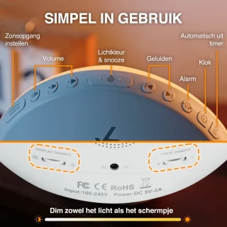 Swiftvein Solara Wake Up Light digitale wekker