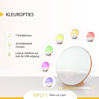 UPLY Wake Up Light Lichtwekker Met USB Oplaadpunt
