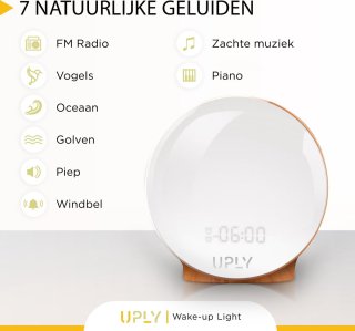 UPLY Wake Up Light Lichtwekker Met USB Oplaadpunt