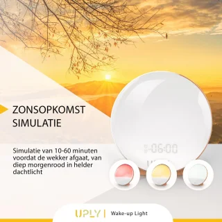 UPLY Wake Up Light Smart Clock met USB Oplaadpunt