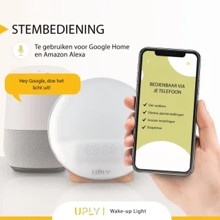 UPLY Wake Up Light Smart Clock met USB Oplaadpunt