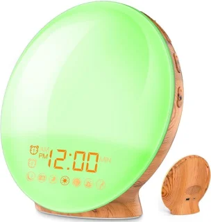 Wake Up lichtwekker - geel - houtlook