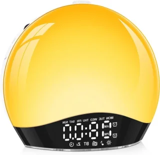 Wake-up light alarm klok lichtwekker met zonsopgang simulatie, wit