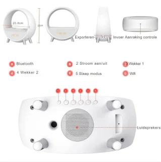 Wake up Light Digitale Wekker Bluetooth Speaker