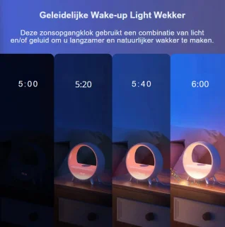 Wake up Light Digitale Wekker Bluetooth Speaker