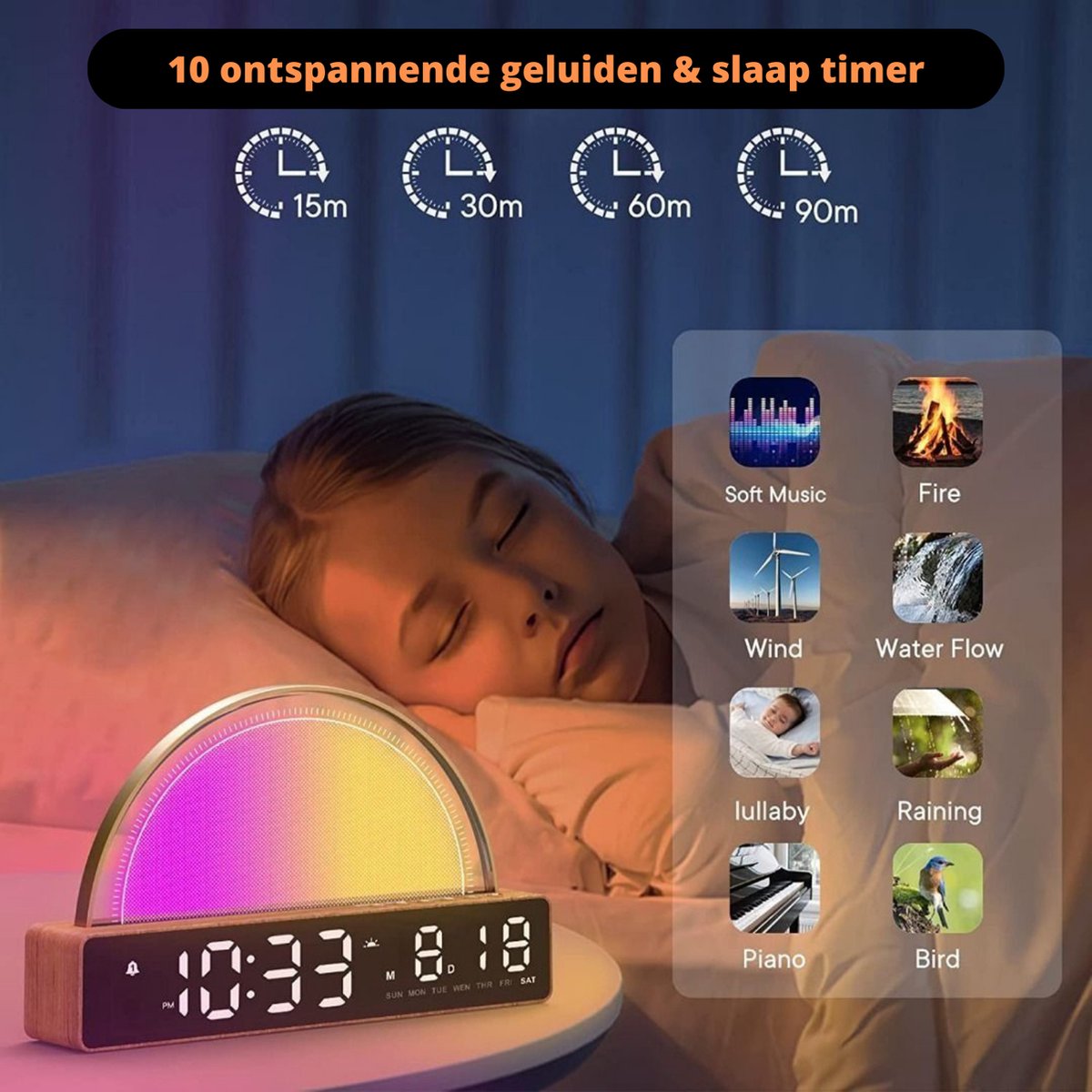 Wake up light digitale wekker kinderen