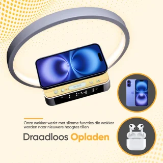 Wake Up Light Digitale Wekker met Draadloze Oplaadfunctie