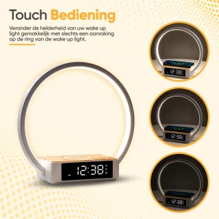 Wake Up Light Digitale Wekker met Draadloze Oplaadfunctie