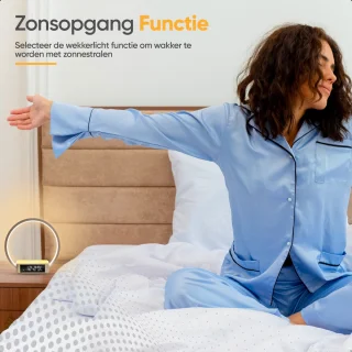 Wake Up Light Digitale Wekker met Draadloze Oplaadfunctie