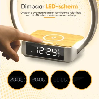 Wake Up Light Digitale Wekker met Draadloze Oplaadfunctie