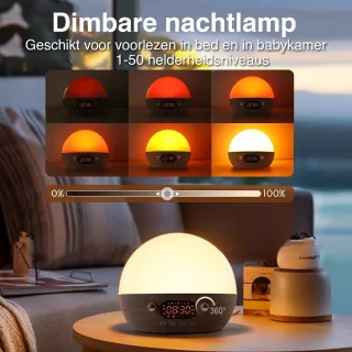 Wake Up Light digitale wekker met USB en app - wit