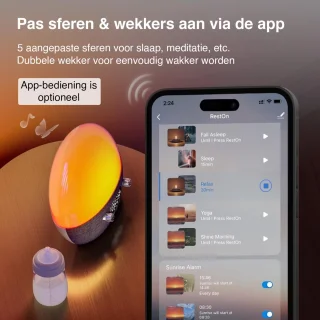 Wake Up Light digitale wekker met USB en app - wit