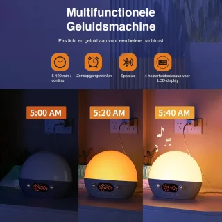 Wake Up Light digitale wekker met USB en app - wit