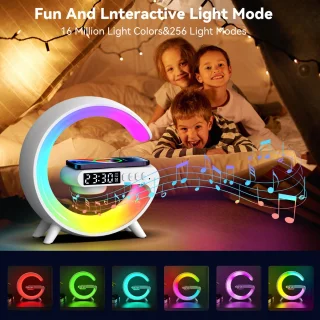 Wake Up Light Draadloze Oplader Digitale Wekker Wit