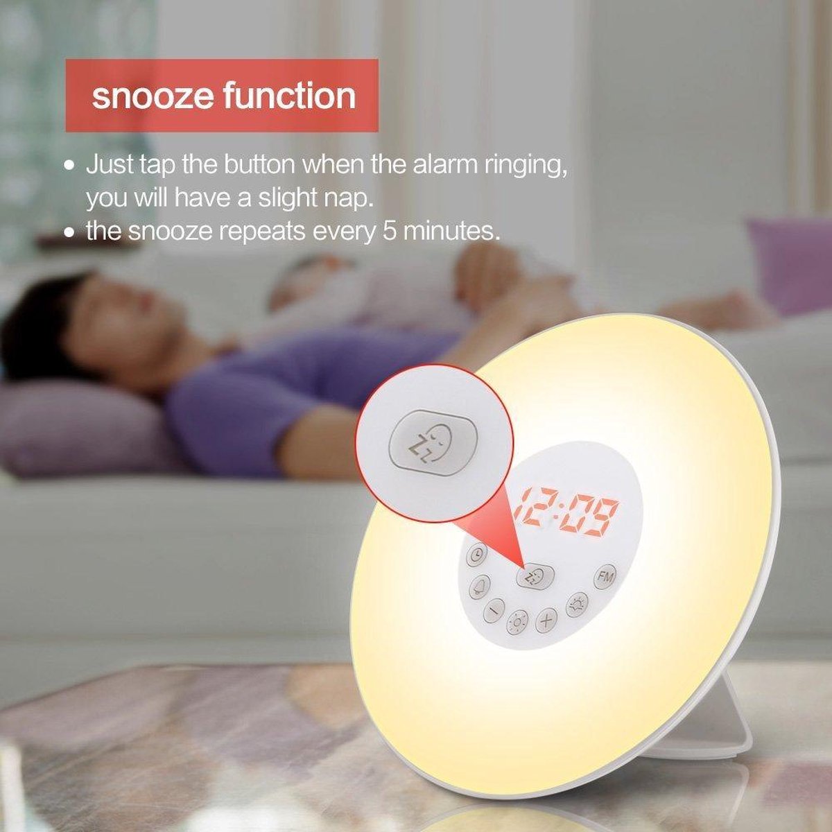 Wat vinden we goed aan de Wake up light FM radio wekker multi kleur