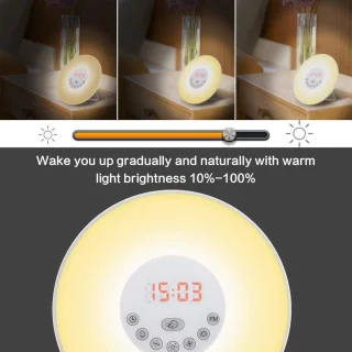 Wake up light FM radio wekker multi kleur