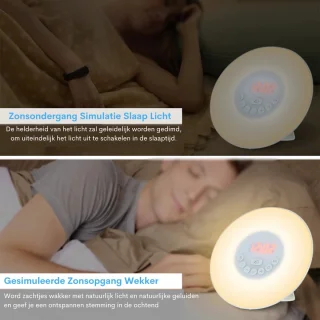 Wake Up Light Kleurrijke Zonsopgangwekker met FM Radio