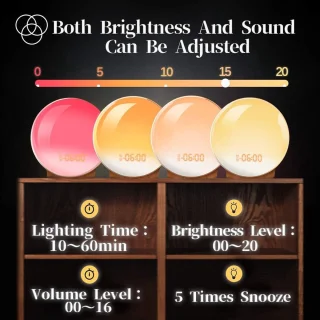 Wake up Light Smart Clock met USB Oplaadpunt en Radio