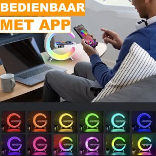 Wake Up Light Wekker Bluetooth Speaker Draadloze Oplader