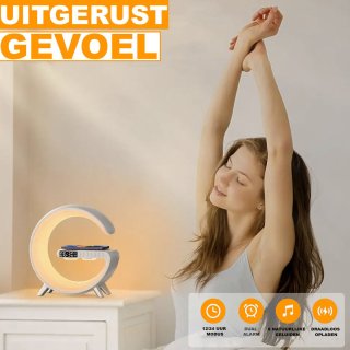 Wake Up Light Wekker Bluetooth Speaker Draadloze Oplader