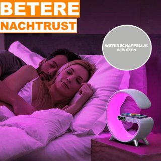 Wake Up Light Wekker Bluetooth Speaker Draadloze Oplader