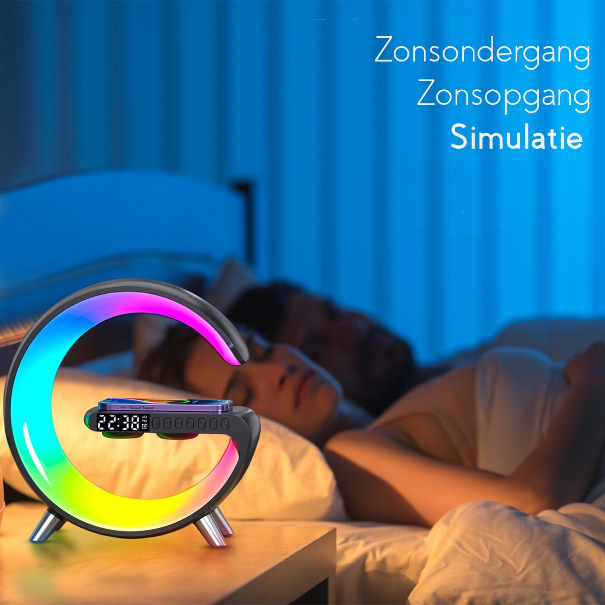 Wat vinden we goed aan de Wake-up Light Wekker Bluetooth Speaker Wireless Charger Zwart