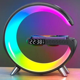 Wake-up Light Wekker Bluetooth Speaker Wireless Charger Zwart