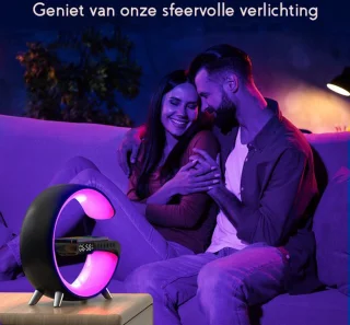 Wake-up Light Wekker Bluetooth Speaker Wireless Charger Zwart