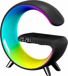 Wake-up Light Wekker Bluetooth Speaker Wireless Charger Zwart