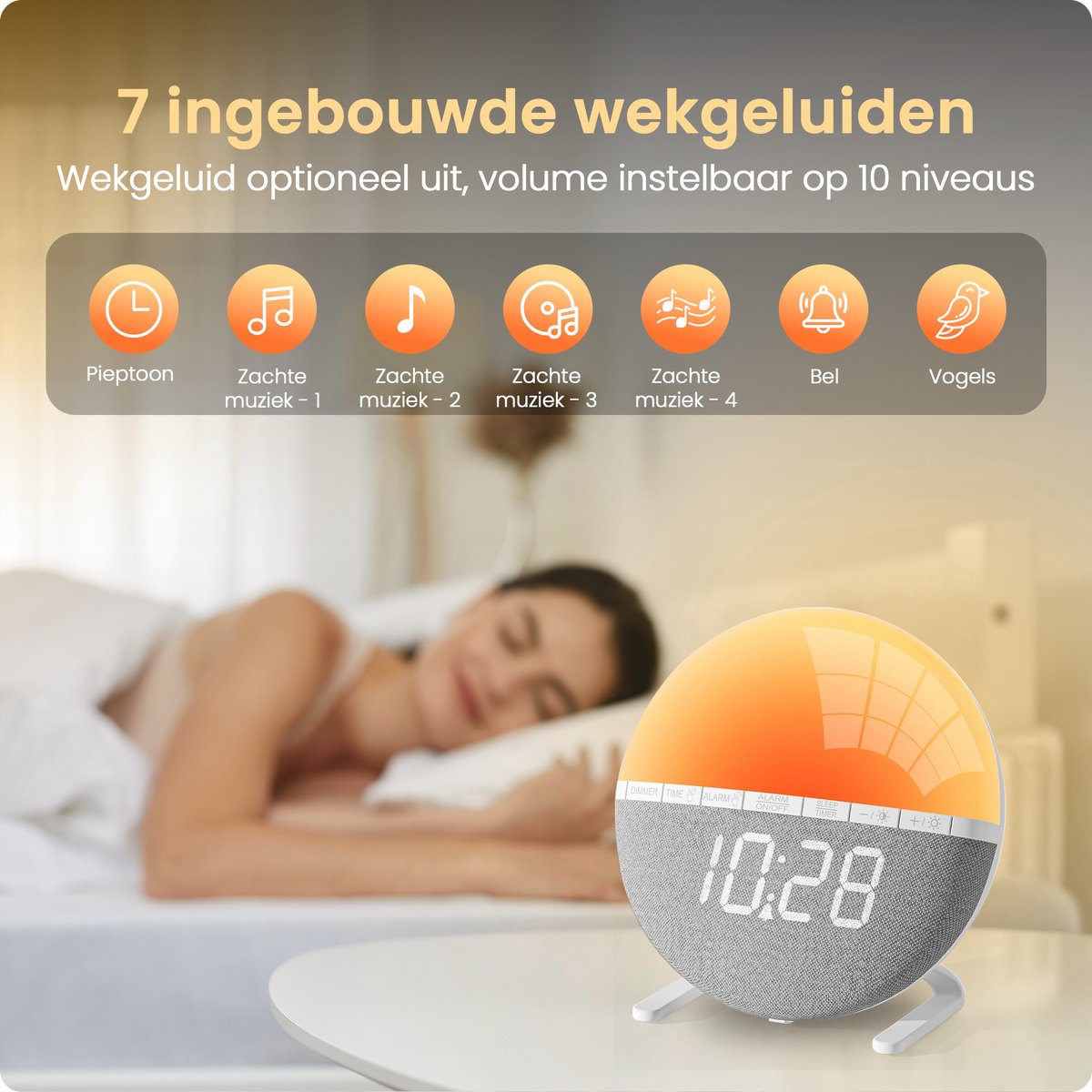 Wake Up Light Wekker Digitale Nachtlampje