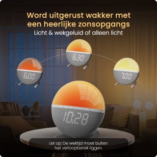 Wake Up Light Wekker Digitale Nachtlampje