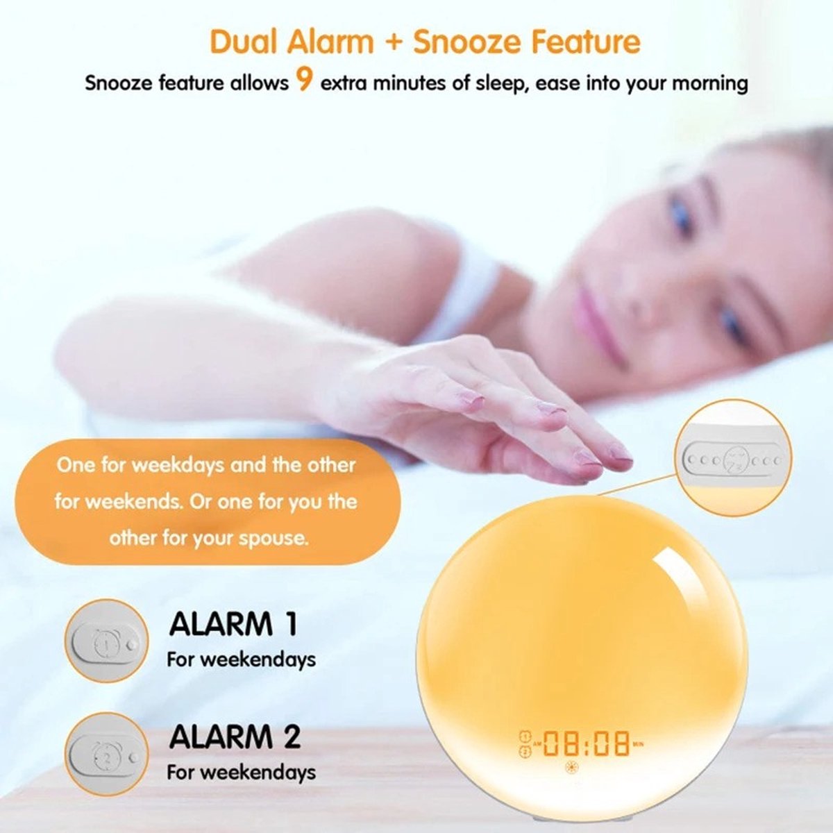 Wake-Up Light Wekker Wit