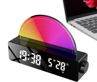 Wake-up light wekker - zwart met spiegel