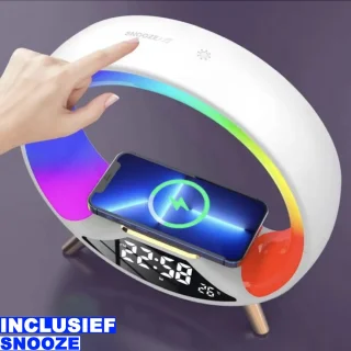 Wake Up Light Wekkeradio met Draadloze Oplader en Bluetooth Speaker