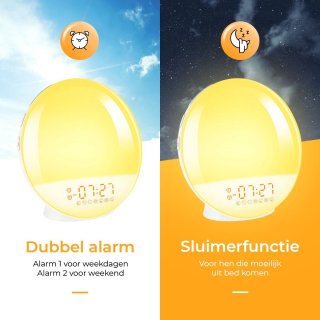 Wake up light Wekkerradio Wit