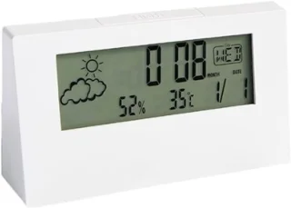 Wekker digitale tafelklok wit