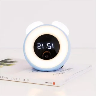 De Wekker lamp met nachtlampje en sensor blauw in één oogopslag