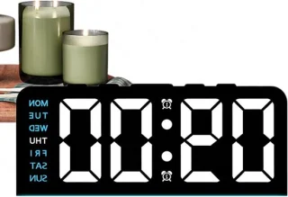 Wekker LED-klok zwart blauw