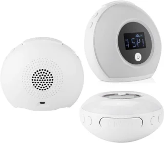 Wekker met lamp - wit